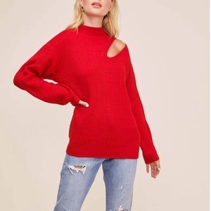ASTR Cutout Sweater, Red Chili